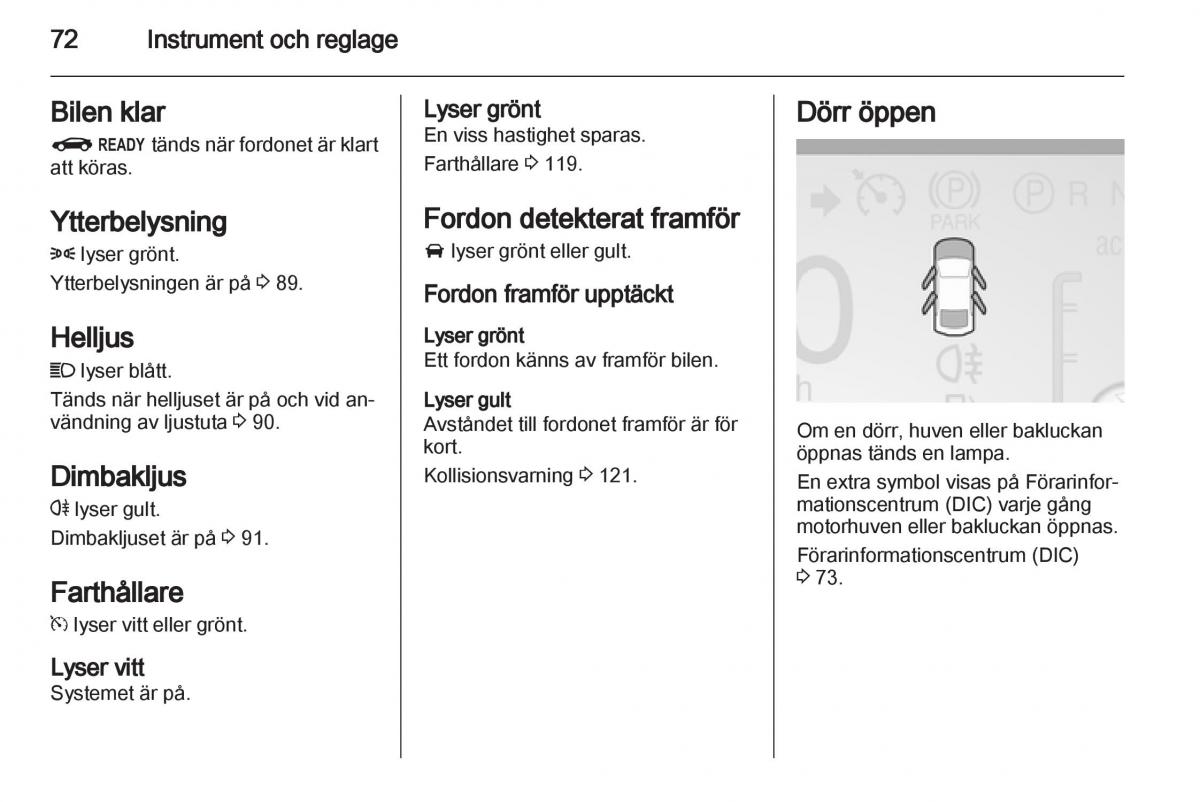 Opel Ampera instruktionsbok / page 74