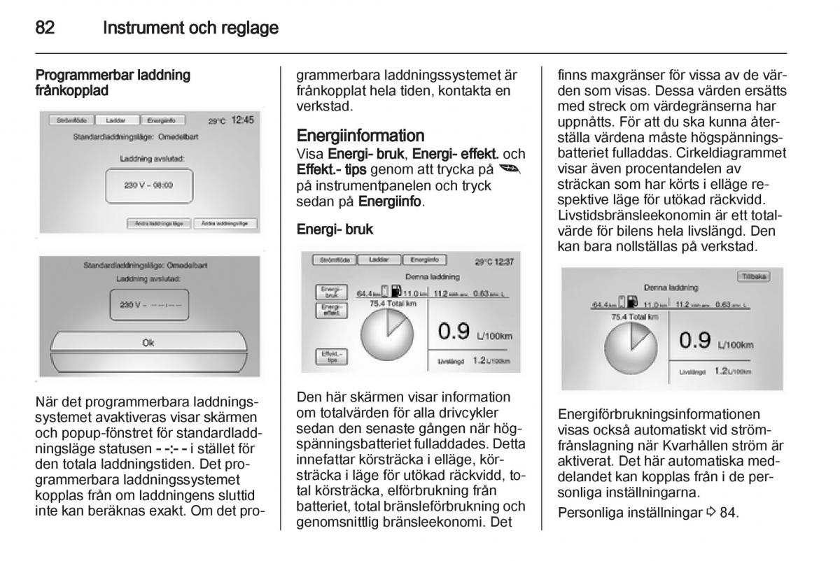 Opel Ampera instruktionsbok / page 84