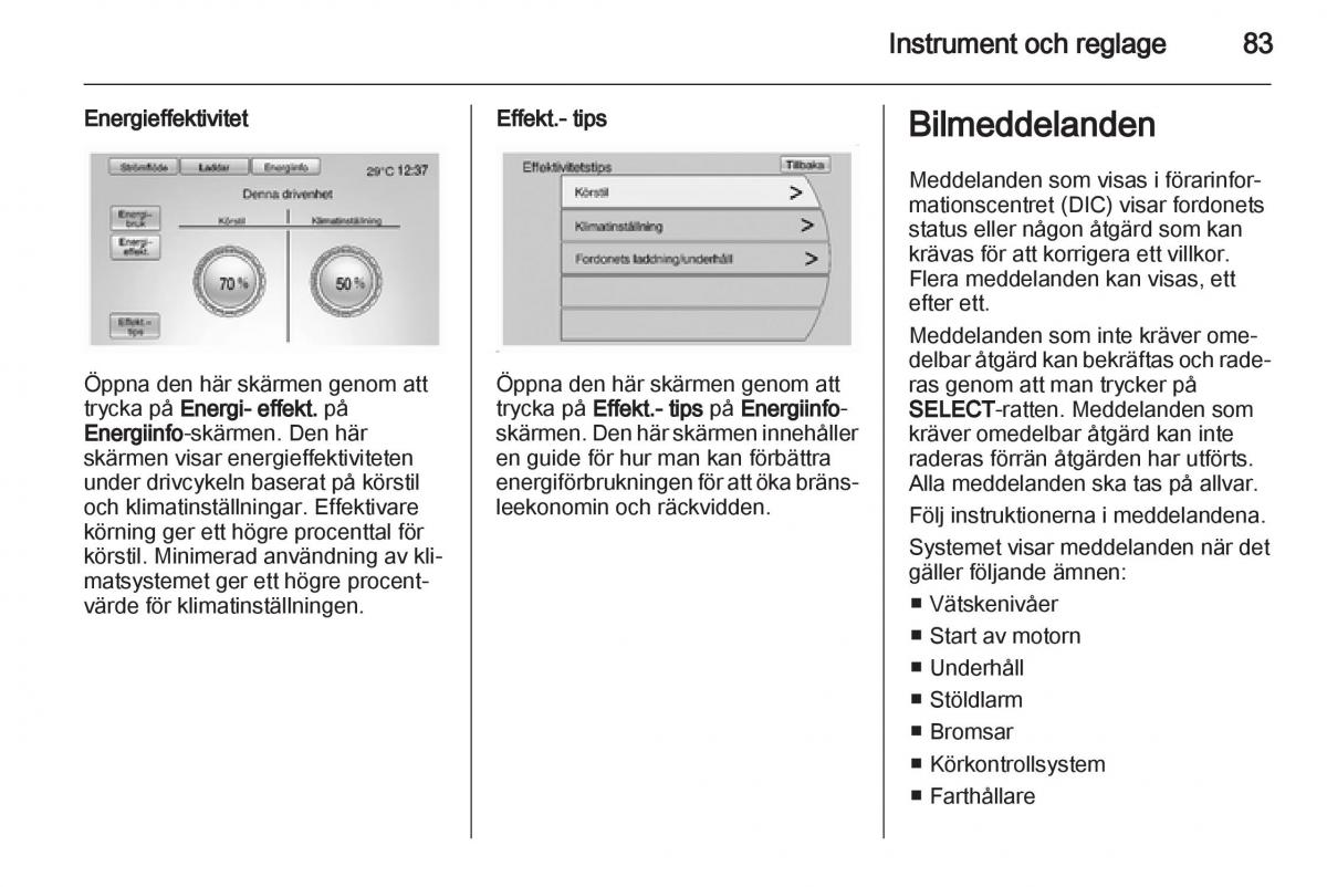 Opel Ampera instruktionsbok / page 85