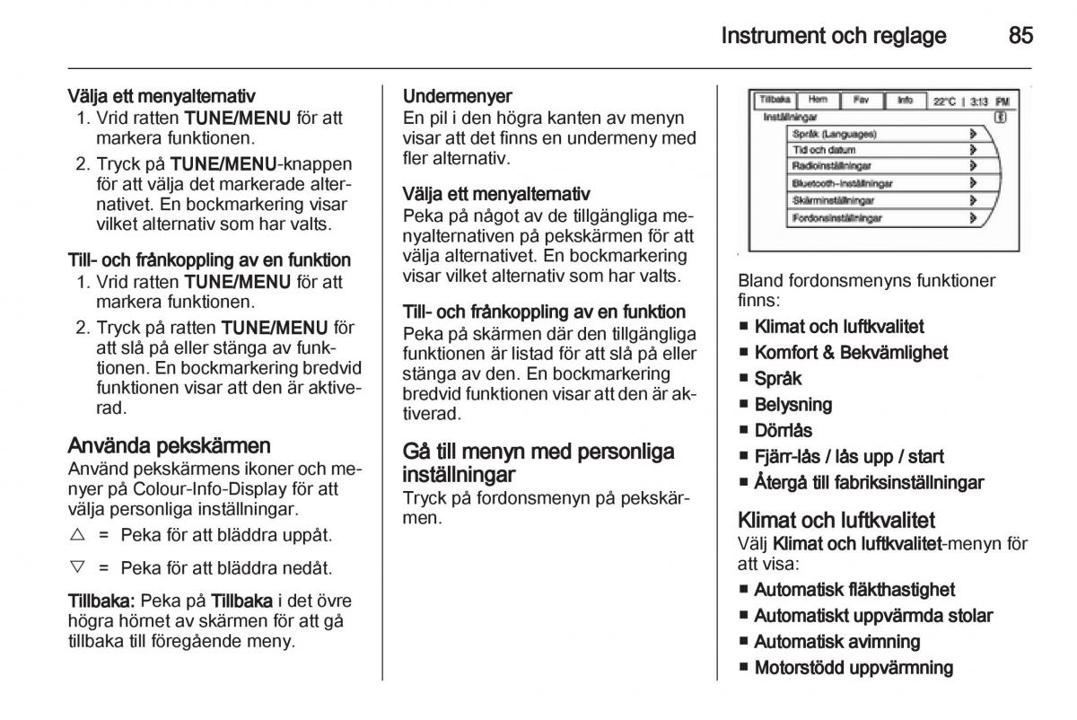 Opel Ampera instruktionsbok / page 87