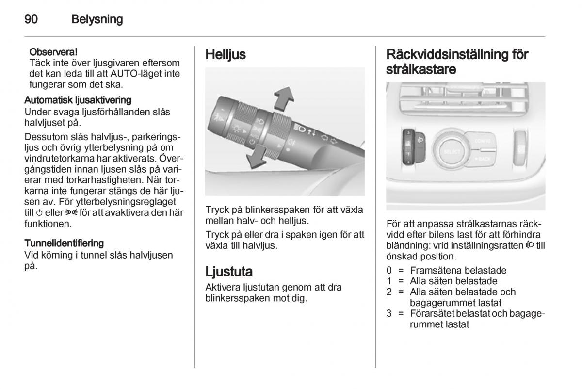 Opel Ampera instruktionsbok / page 92