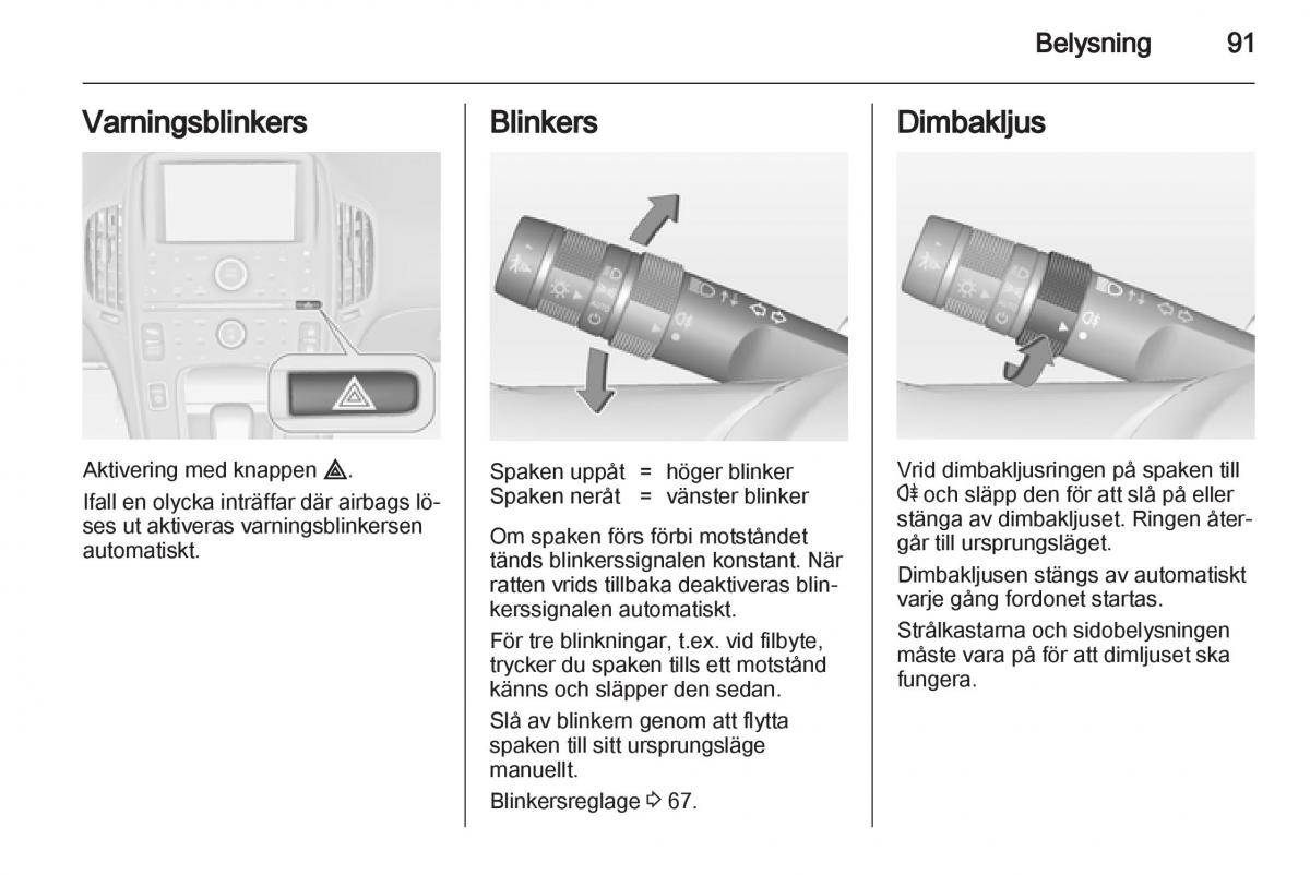 Opel Ampera instruktionsbok / page 93