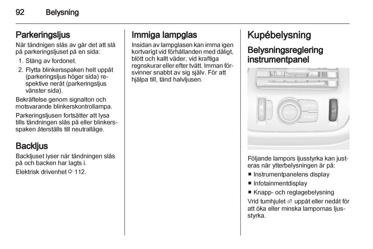 Opel Ampera instruktionsbok / page 94