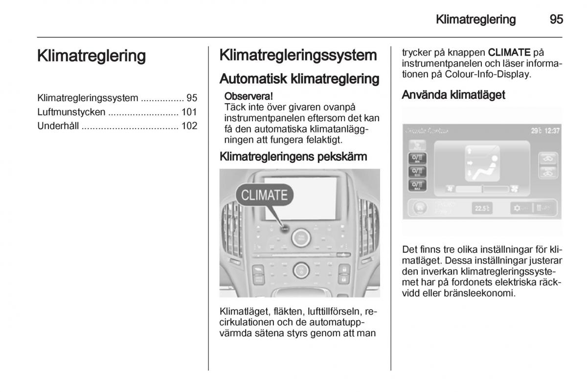 Opel Ampera instruktionsbok / page 97