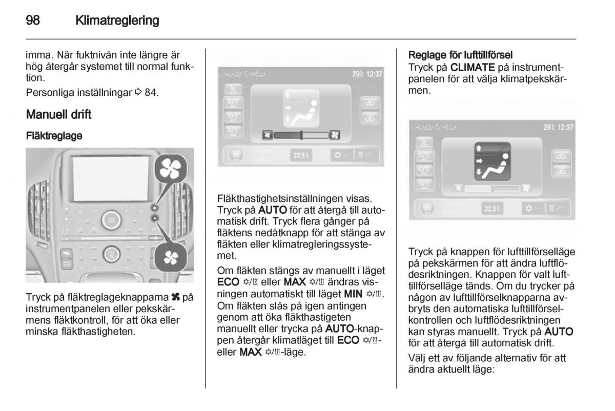 Opel Ampera instruktionsbok / page 100