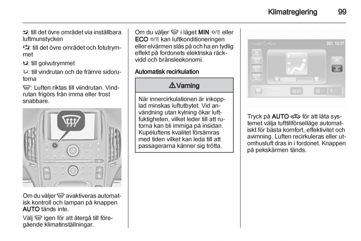 Opel Ampera instruktionsbok / page 101