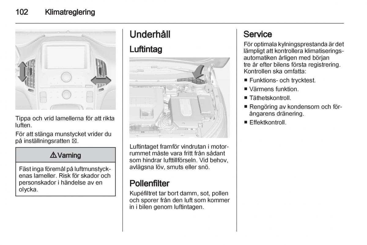 Opel Ampera instruktionsbok / page 104