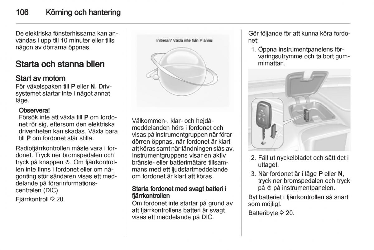 Opel Ampera instruktionsbok / page 108