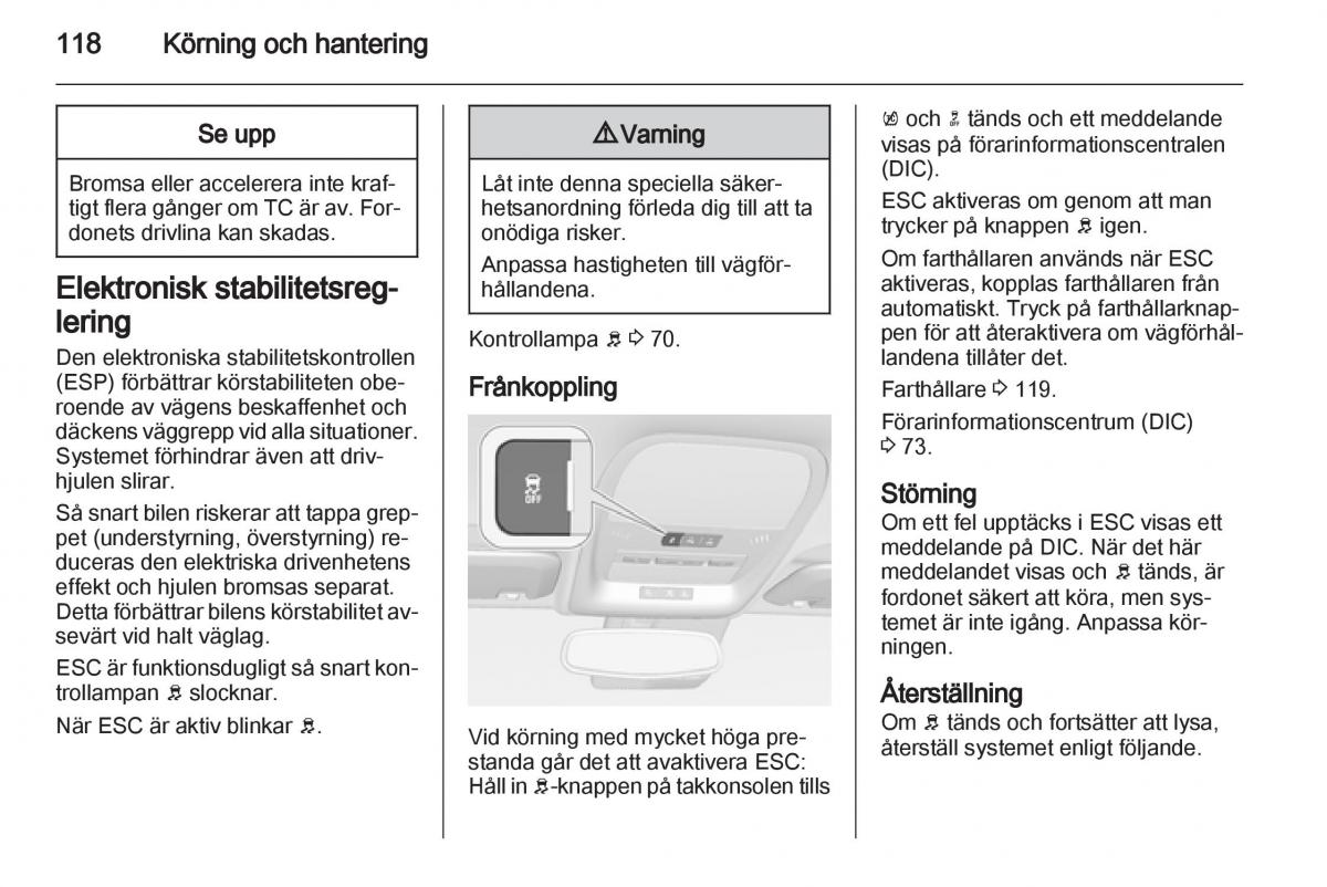 Opel Ampera instruktionsbok / page 120