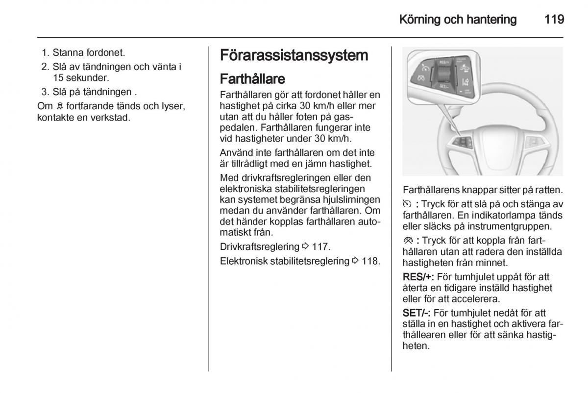 Opel Ampera instruktionsbok / page 121