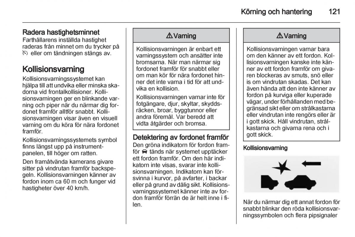 Opel Ampera instruktionsbok / page 123