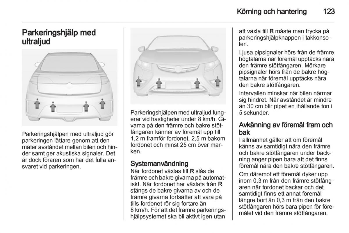 Opel Ampera instruktionsbok / page 125