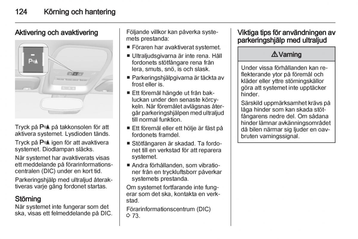 Opel Ampera instruktionsbok / page 126