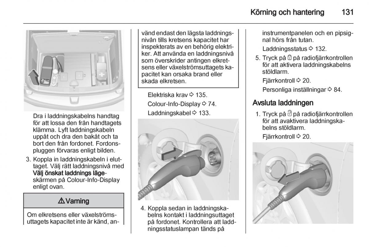 Opel Ampera instruktionsbok / page 133