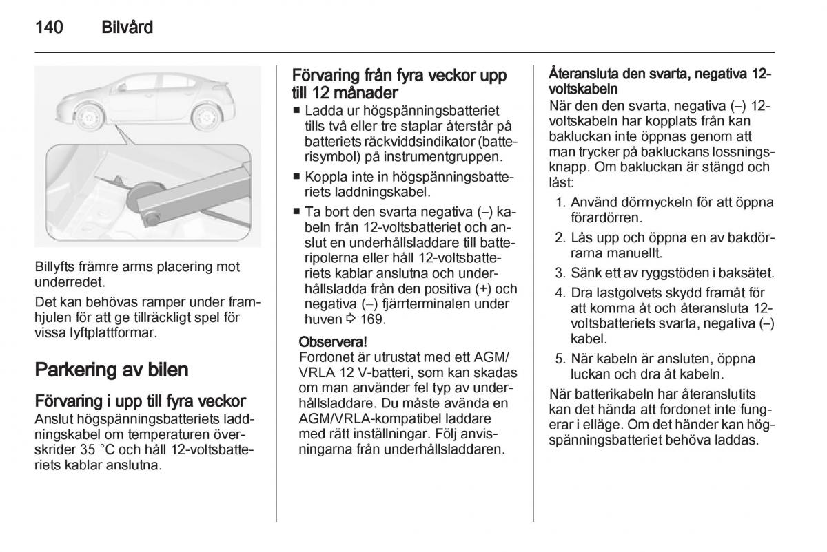 Opel Ampera instruktionsbok / page 142