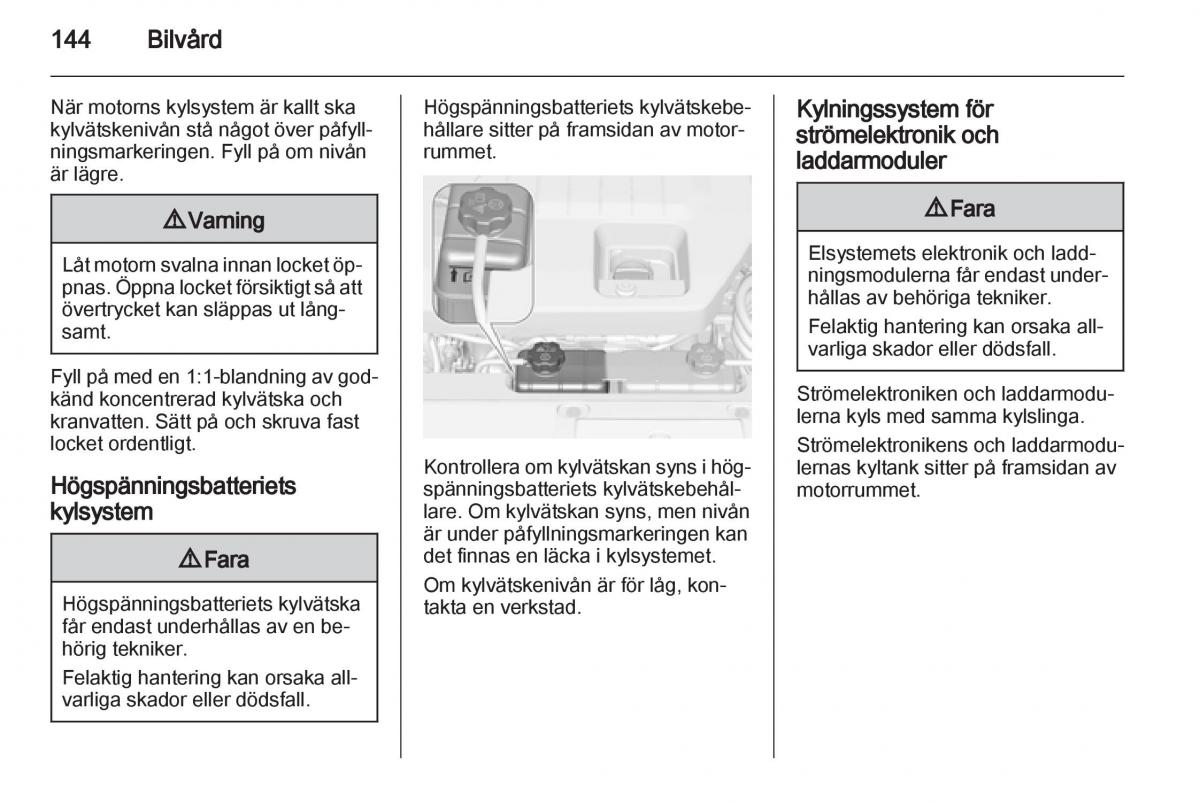 Opel Ampera instruktionsbok / page 146