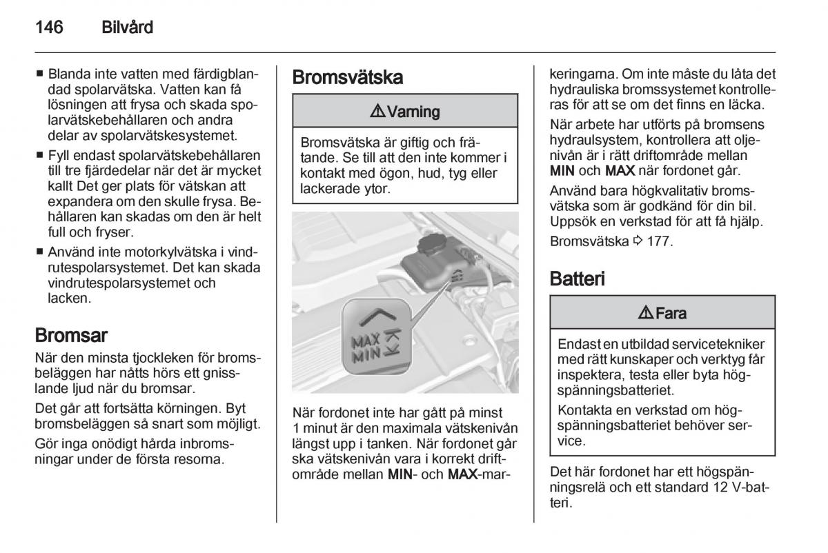 Opel Ampera instruktionsbok / page 148