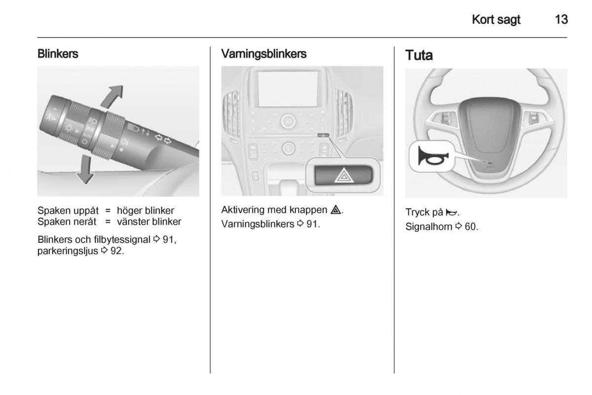 Opel Ampera instruktionsbok / page 15