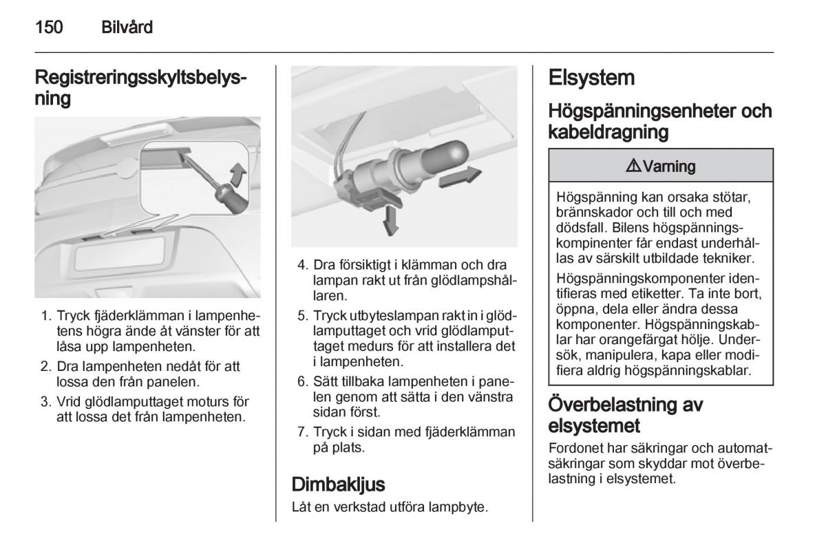 Opel Ampera instruktionsbok / page 152