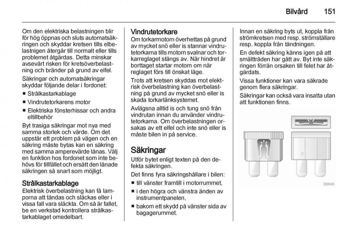 Opel Ampera instruktionsbok / page 153