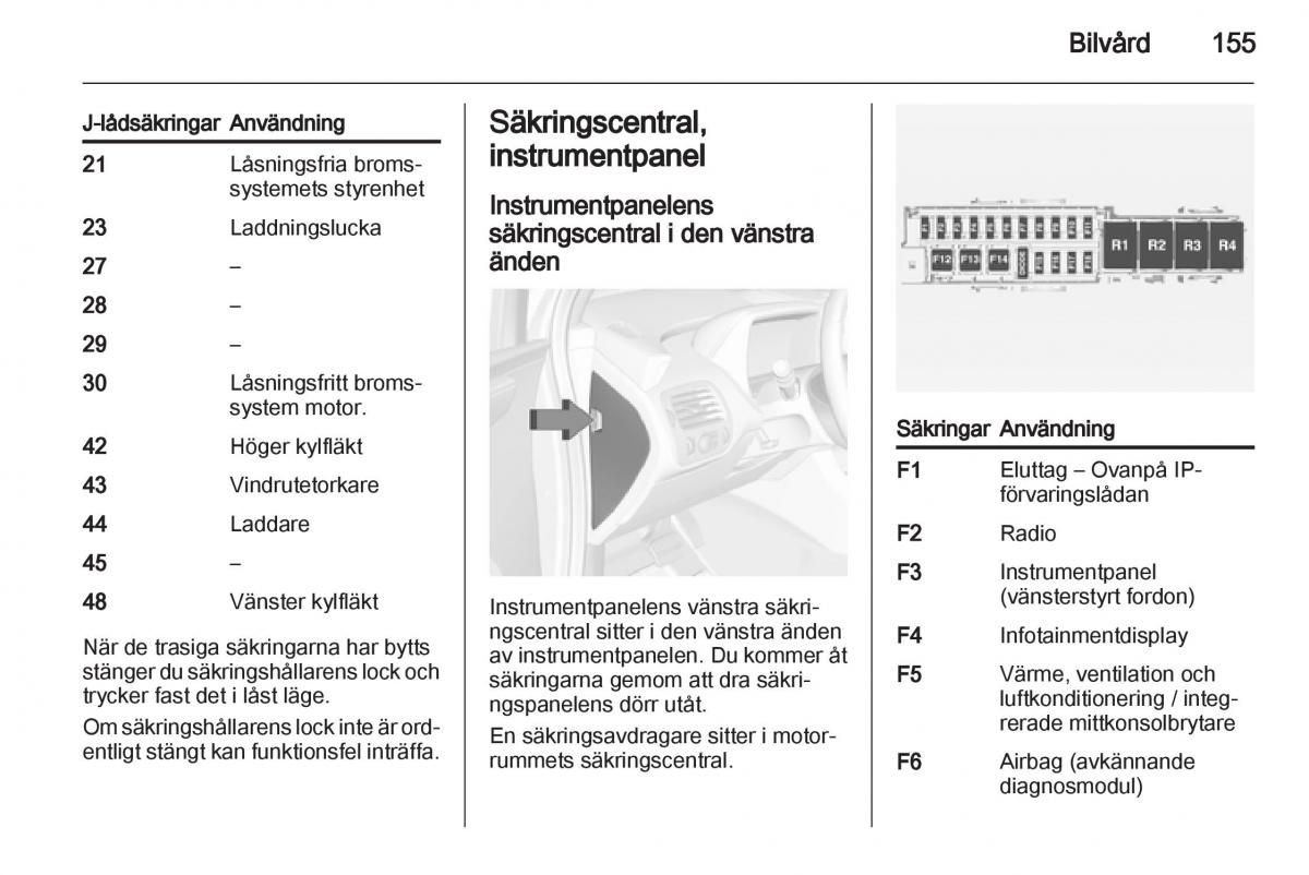 Opel Ampera instruktionsbok / page 157