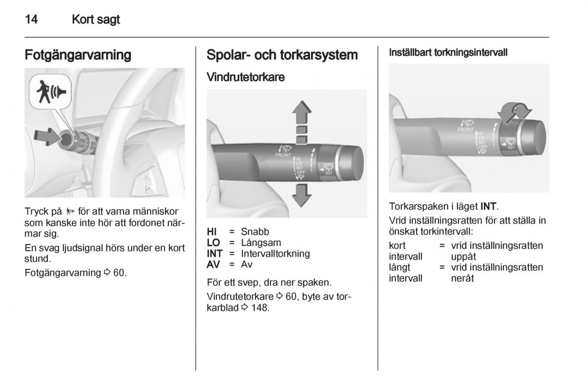 Opel Ampera instruktionsbok / page 16