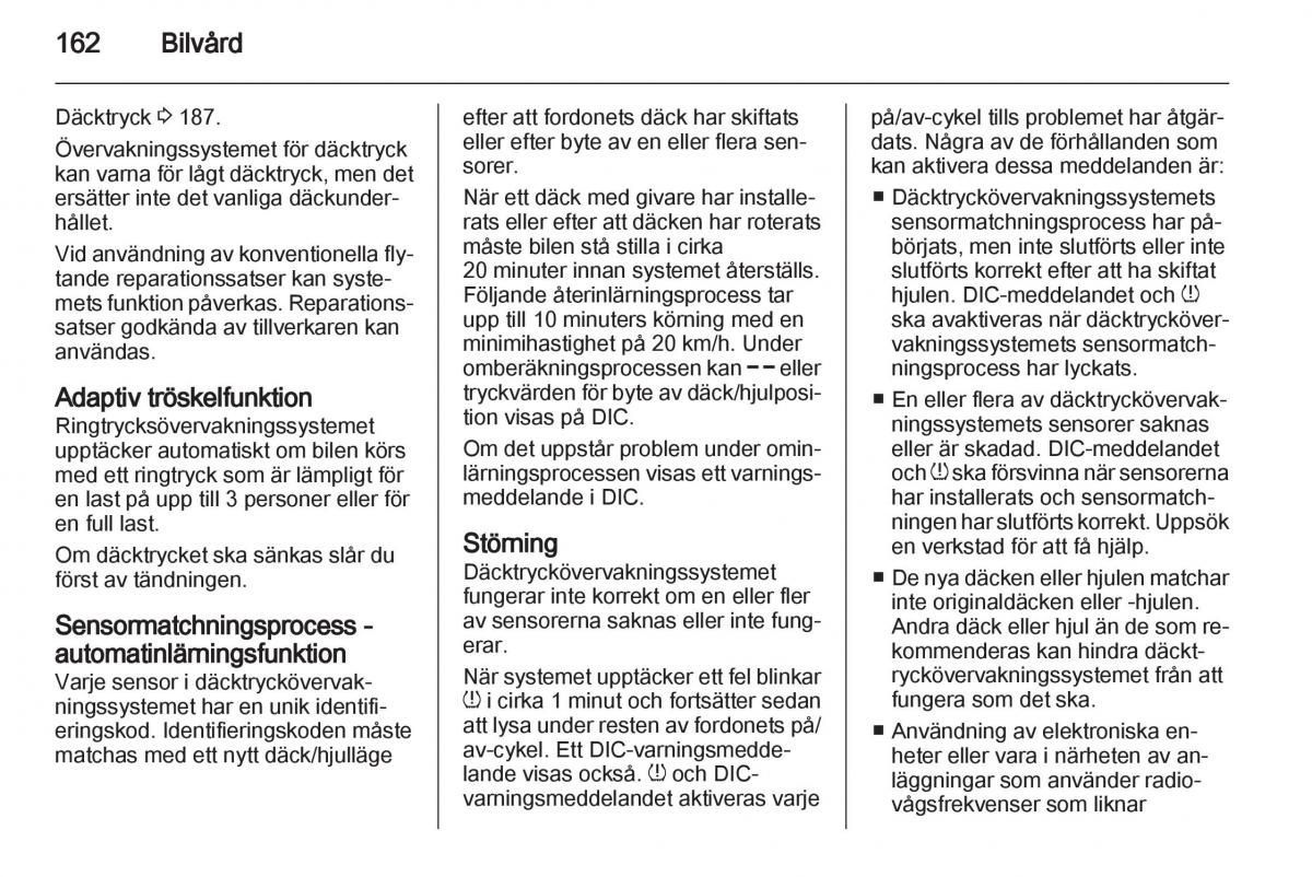 Opel Ampera instruktionsbok / page 164