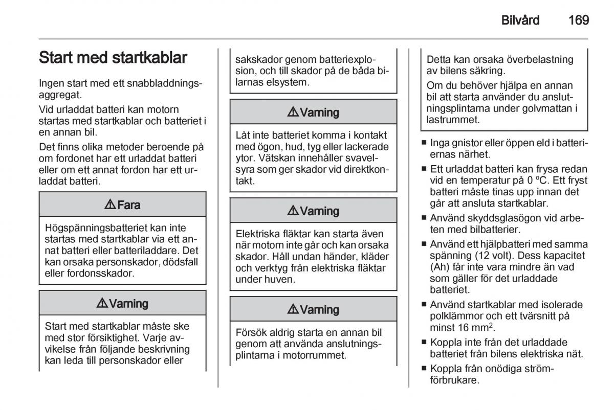 Opel Ampera instruktionsbok / page 171