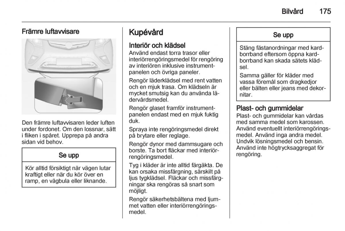 Opel Ampera instruktionsbok / page 177