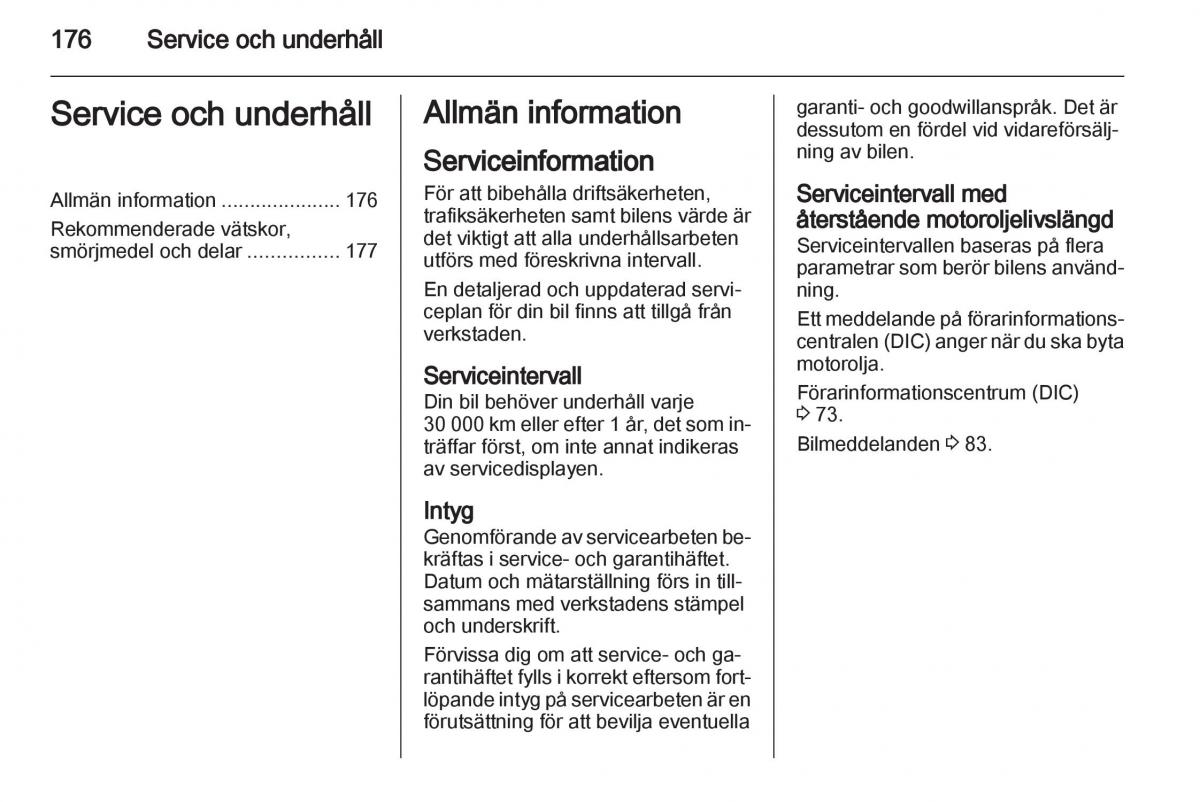 Opel Ampera instruktionsbok / page 178