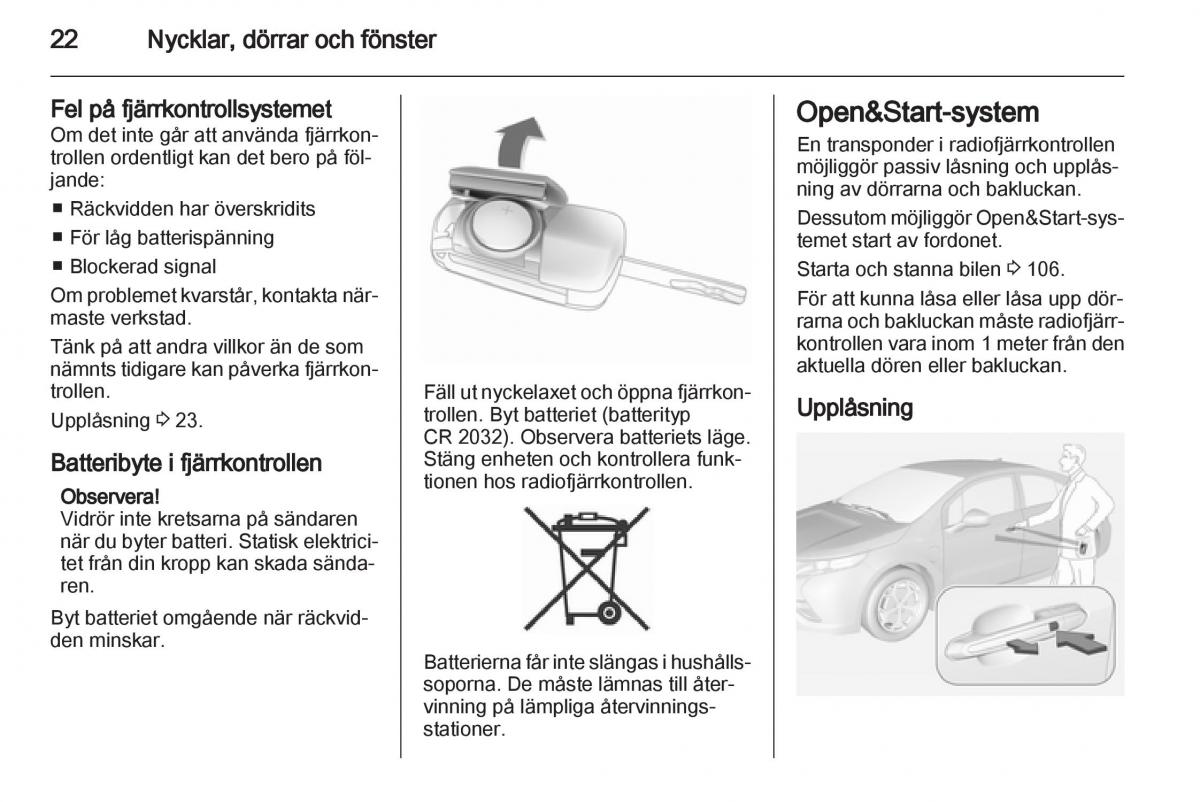 Opel Ampera instruktionsbok / page 24