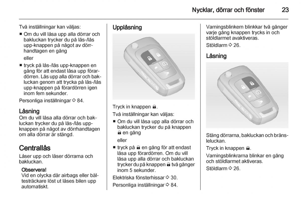 Opel Ampera instruktionsbok / page 25