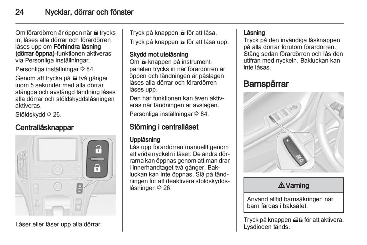 Opel Ampera instruktionsbok / page 26