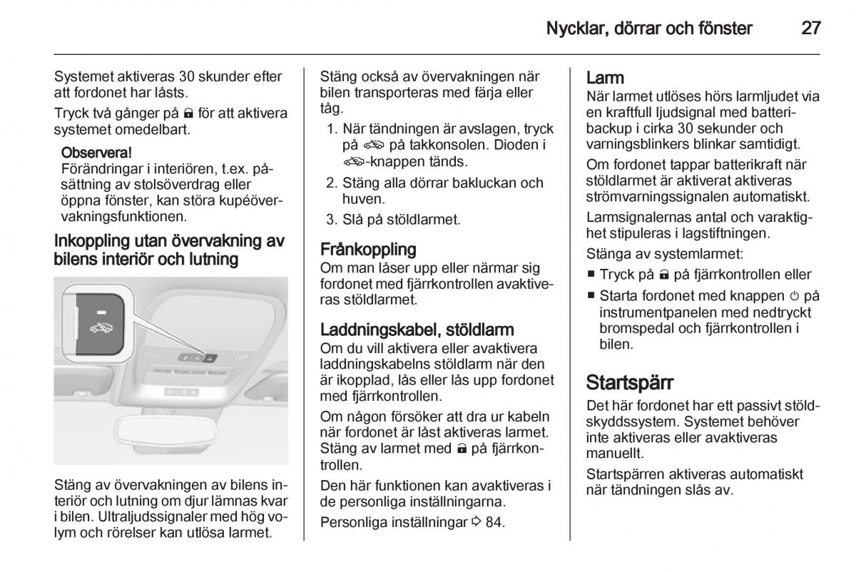 Opel Ampera instruktionsbok / page 29