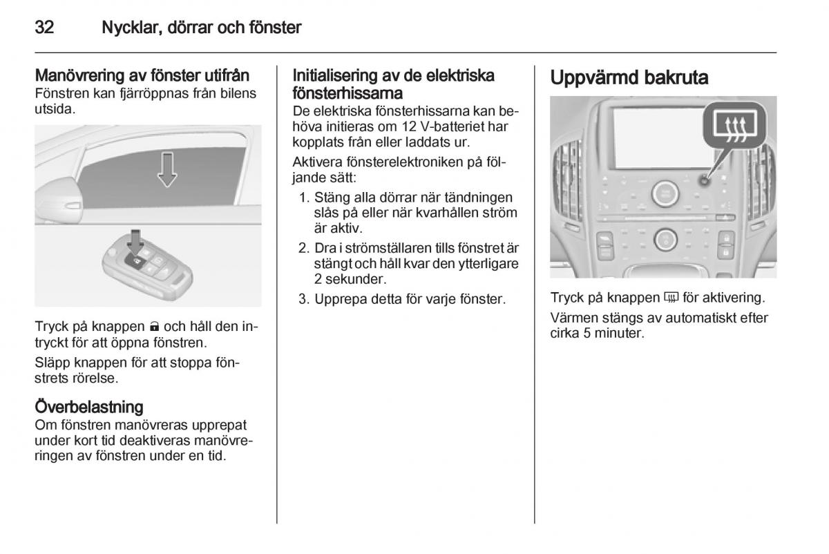 Opel Ampera instruktionsbok / page 34