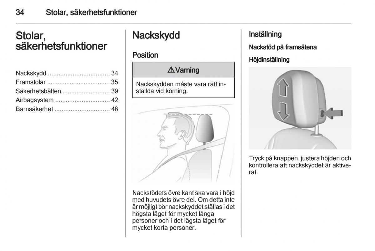 Opel Ampera instruktionsbok / page 36