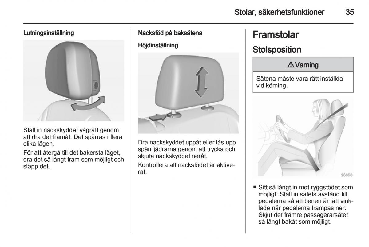 Opel Ampera instruktionsbok / page 37