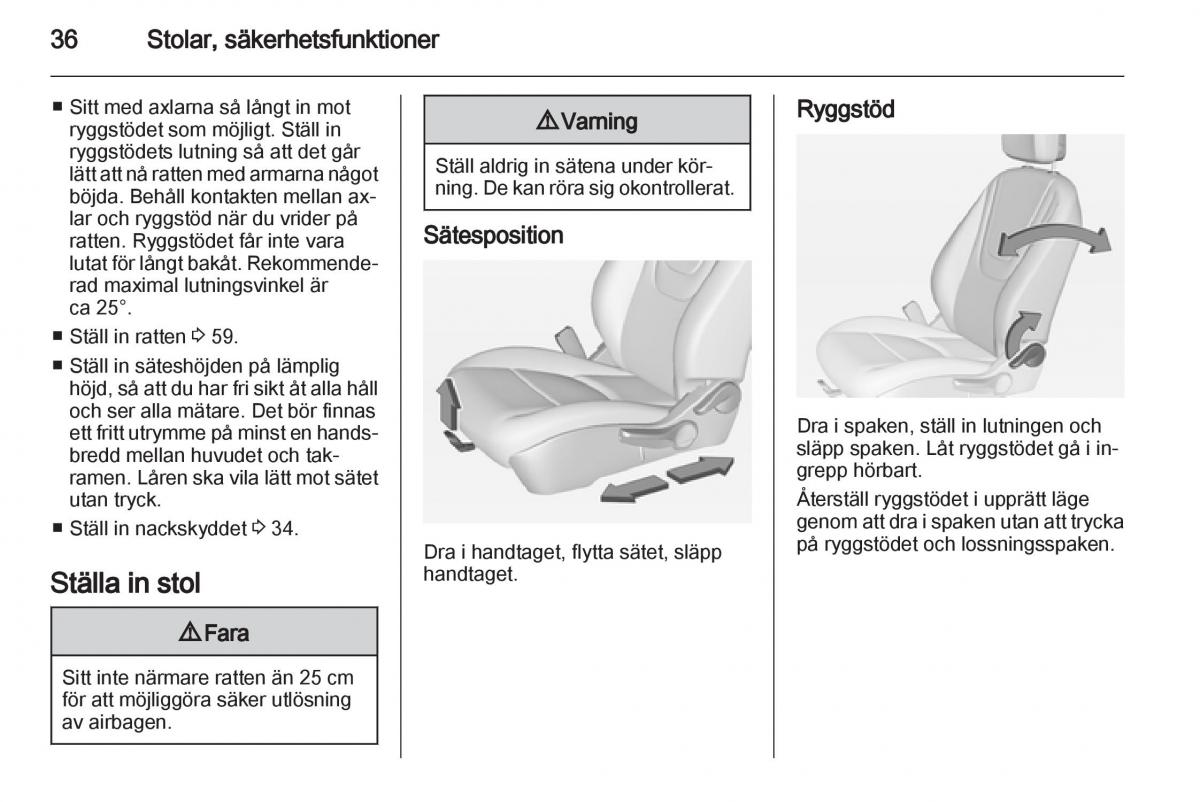 Opel Ampera instruktionsbok / page 38