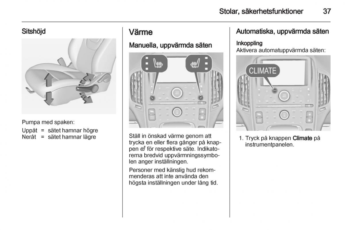 Opel Ampera instruktionsbok / page 39