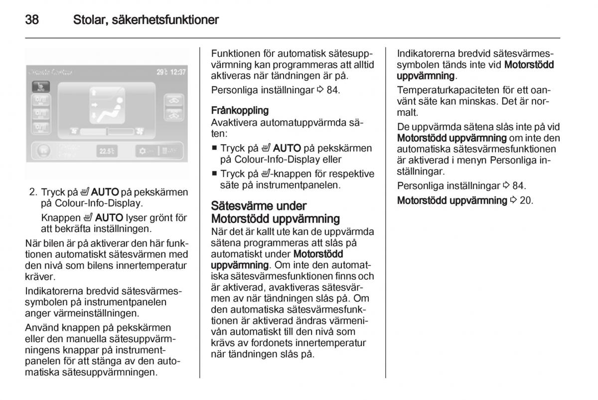 Opel Ampera instruktionsbok / page 40