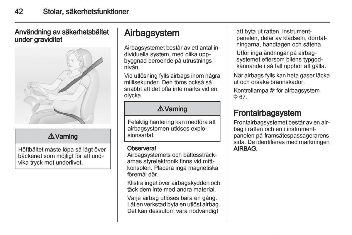 Opel Ampera instruktionsbok / page 44