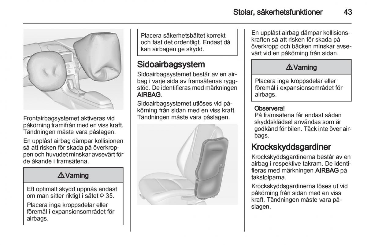 Opel Ampera instruktionsbok / page 45