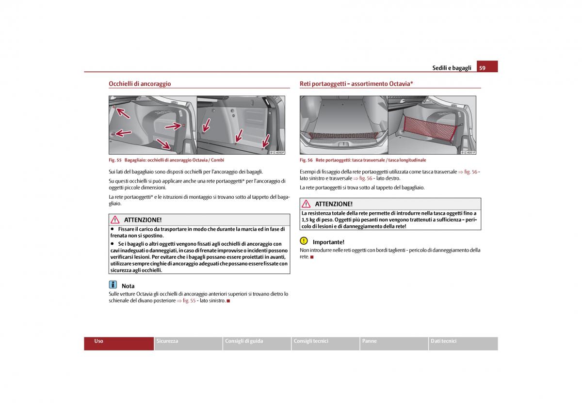 Skoda Octavia II 2 manuale del proprietario / page 60