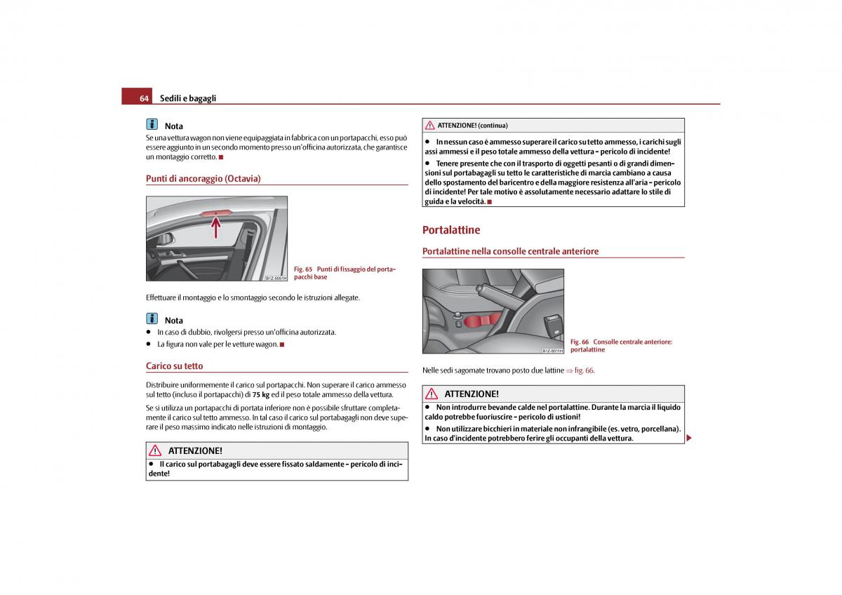 Skoda Octavia II 2 manuale del proprietario / page 65