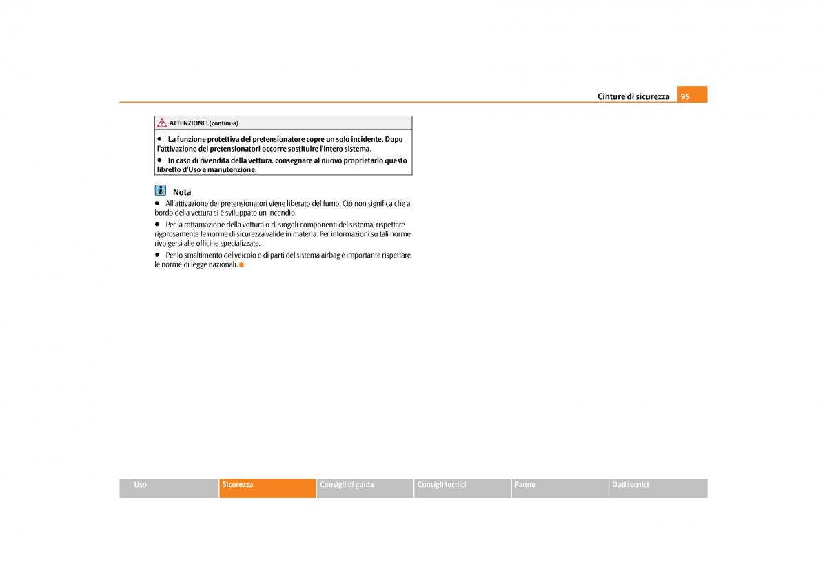 Skoda Octavia II 2 manuale del proprietario / page 96