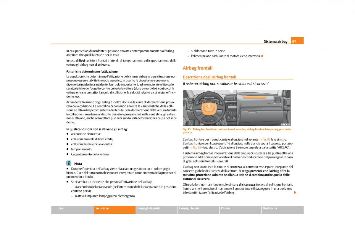 Skoda Octavia II 2 manuale del proprietario / page 98