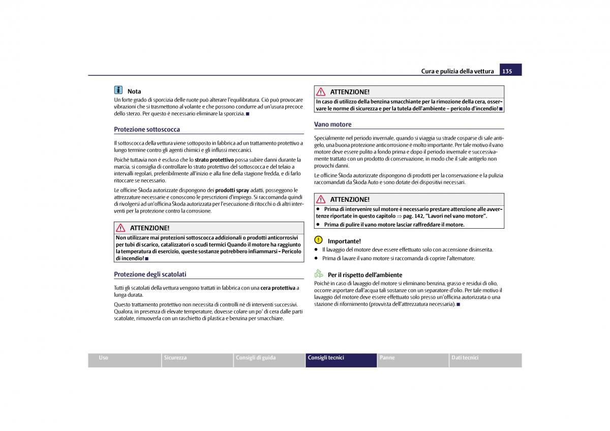 Skoda Octavia II 2 manuale del proprietario / page 136