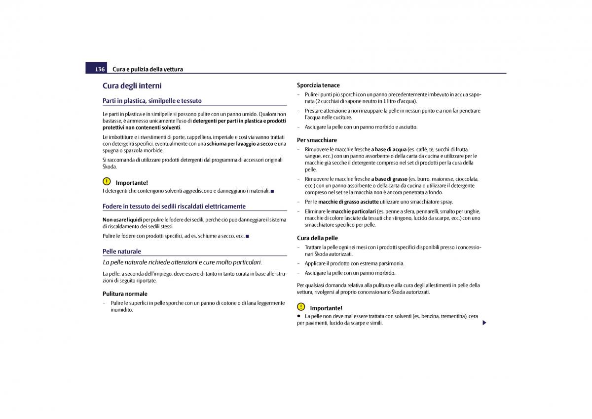 Skoda Octavia II 2 manuale del proprietario / page 137