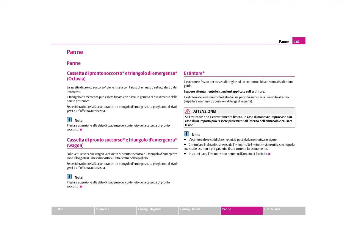 Skoda Octavia II 2 manuale del proprietario / page 162