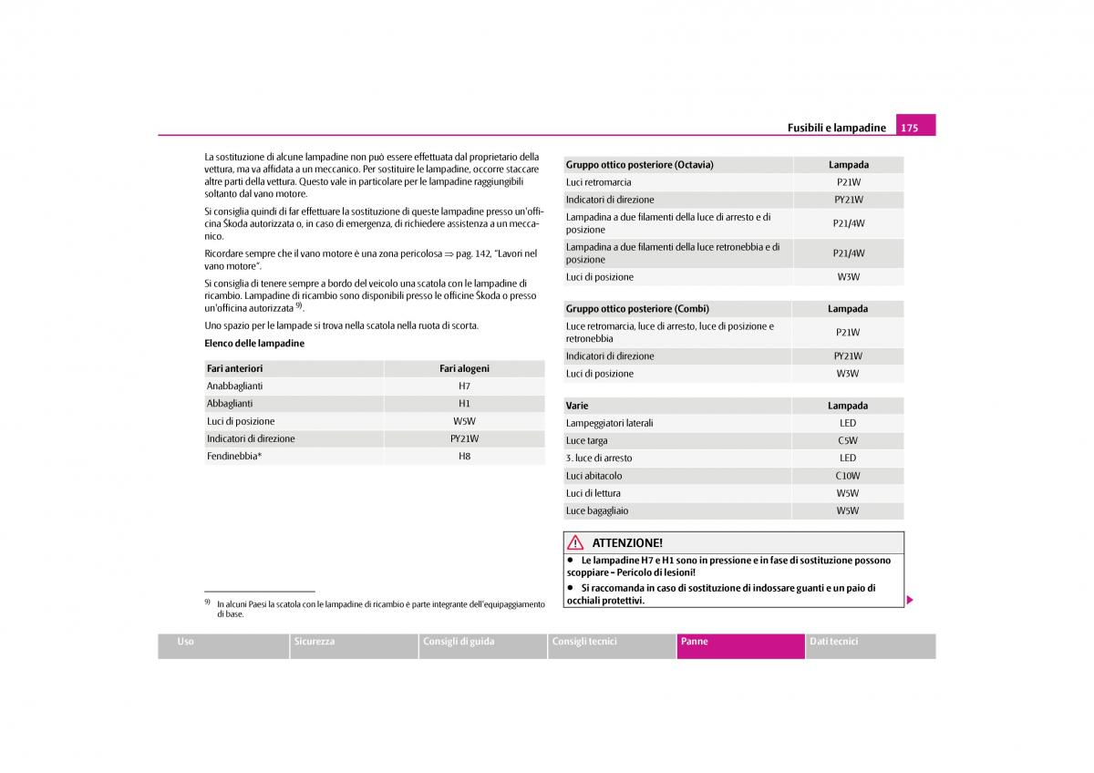 Skoda Octavia II 2 manuale del proprietario / page 176